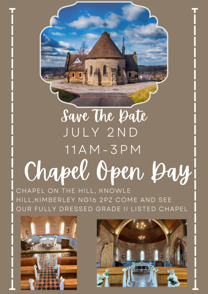 Chapel on the Hill Open Day 
Sunday July 2nd 11am - 3pm at the Chapel on the Hill, Kimberley