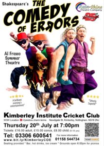The Comedy of Errors, outdoor theatre at Kimberley Instutute Cricket Club by Rain or Shine Theatre Company page 1